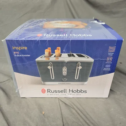 SEALED RUSSELL HOBBS INSPIRE 4 SLICE TOASTER IN GREY