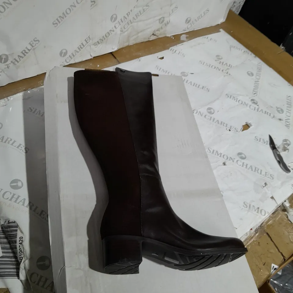 BOXED MARC FISHER IRISY BOOT LEATHER BROWN SIZE 3