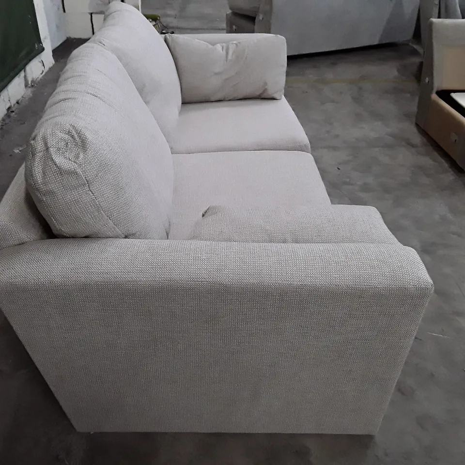 QUALITY DESIGNER MILES 3 SEATER SOFA - GREY FABRIC 