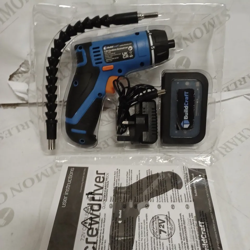 BUILDCRAFT 7.2V RECHARGABLE CORDLESS SCREWDRIVER  RRP £39.99