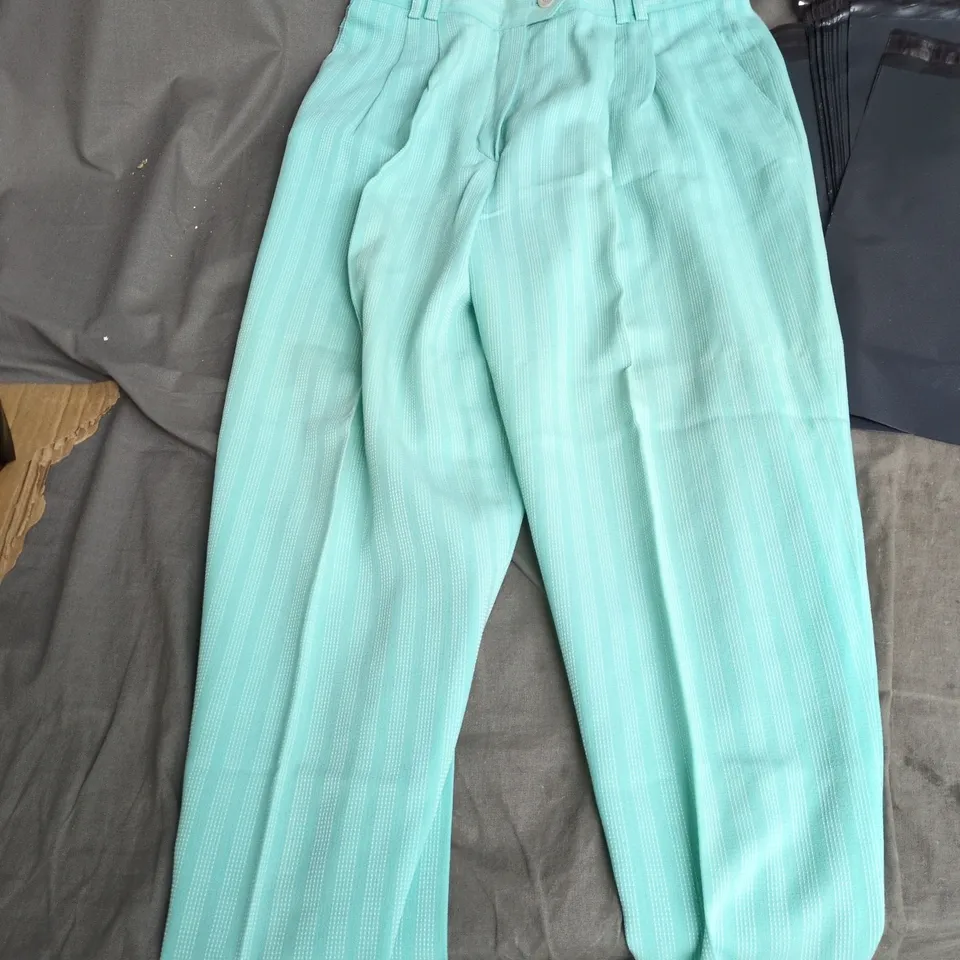 ESCADA TURQUOISE PINSTRIPE WOMEN'S TROUSERS – UK 12 (EU 40)