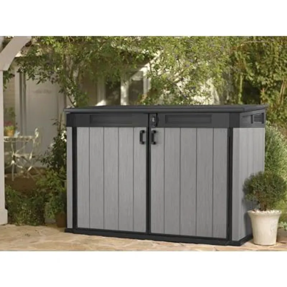 BOXED KETER GRANDE STORE 2020L STORAGE SHED - GREY (1 BOX)