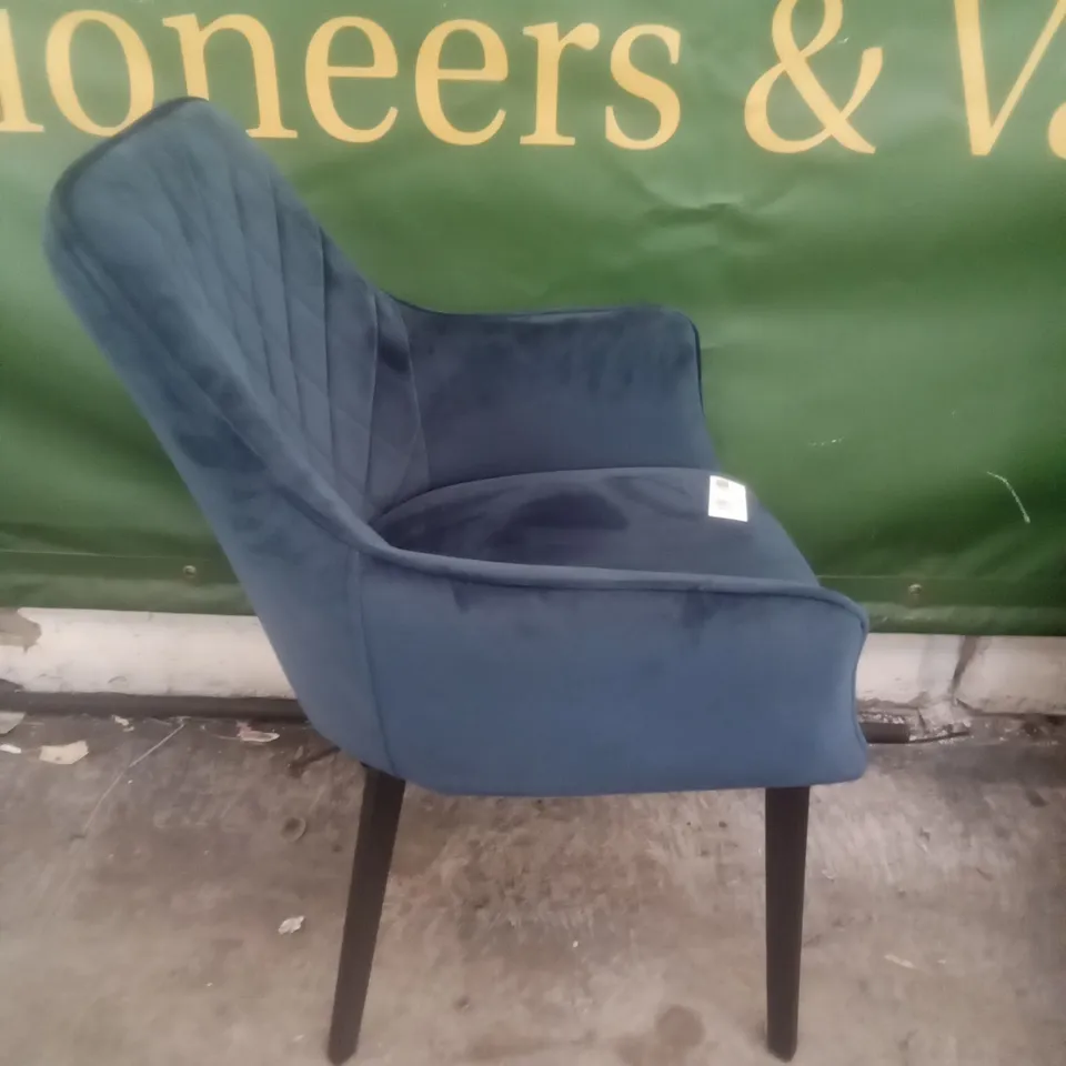 BLUE FABRIC DINING CHAIR 