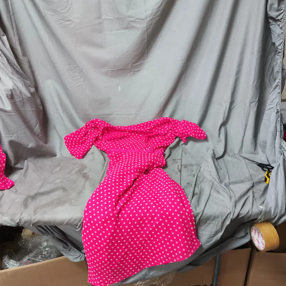 HOBBS LONDON ELEANOR PINK SPOT DRESS UK SIZE 10