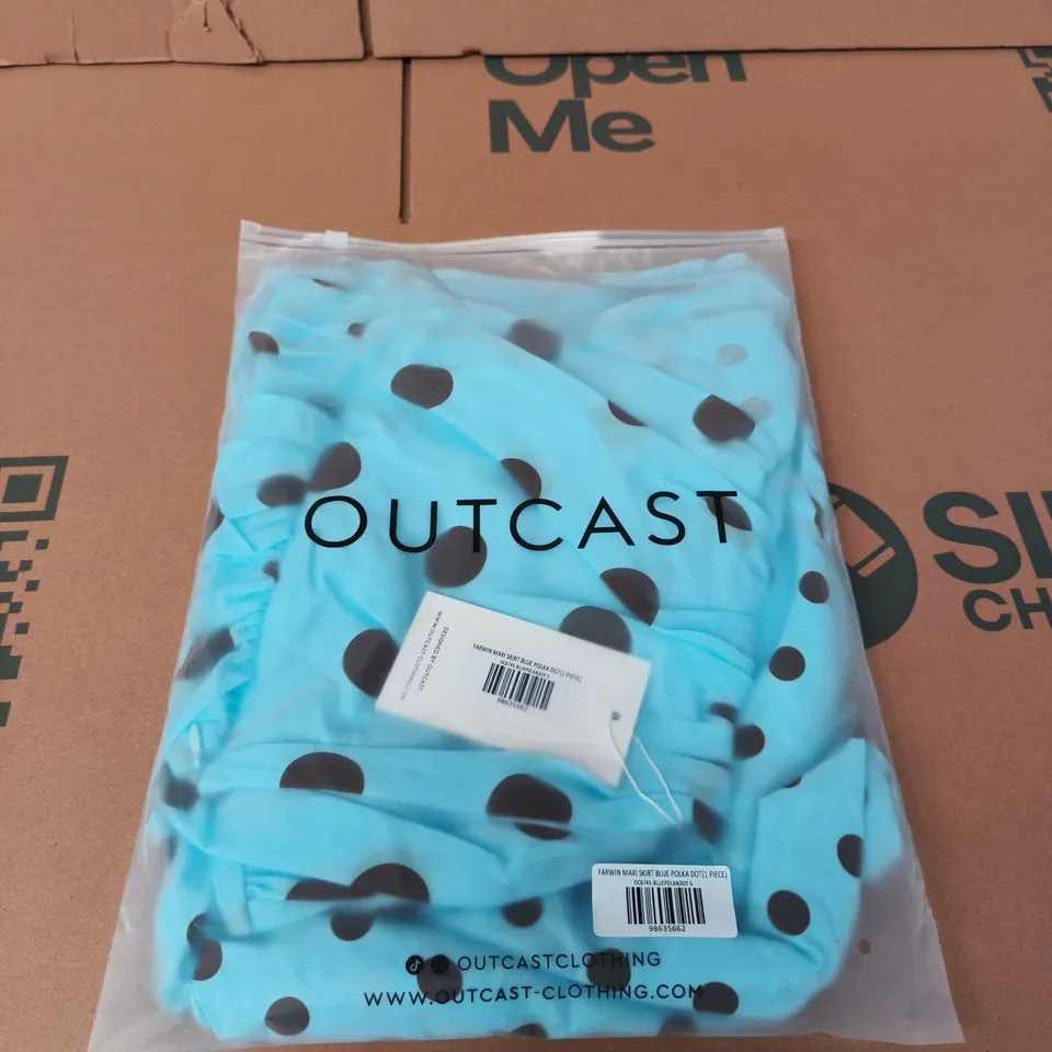 OUTCAST FARWIN MAXI SKIRT – BLUE POLKA DOT (1 PIECE) - SIZE SMALL