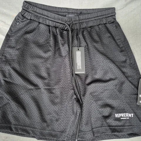 REPRESENT OWNERS CLUB MESH SHORTS IN BLACK SIZE MEDIUM