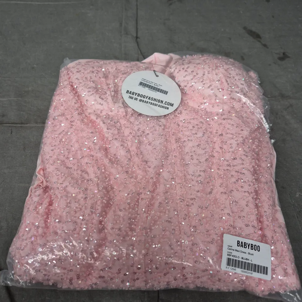 BABYBOO CARINA MAXI DRESS – BLUSH, SIZE L