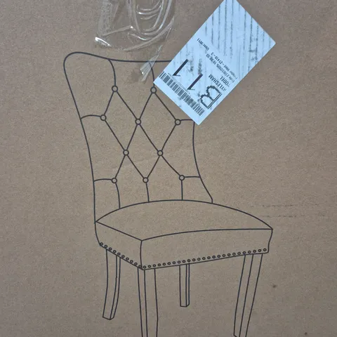 BOXED WARWICK CHENILLE PAIR OF STANDARD DINING CHAIRS - COLLECTION ONLY 