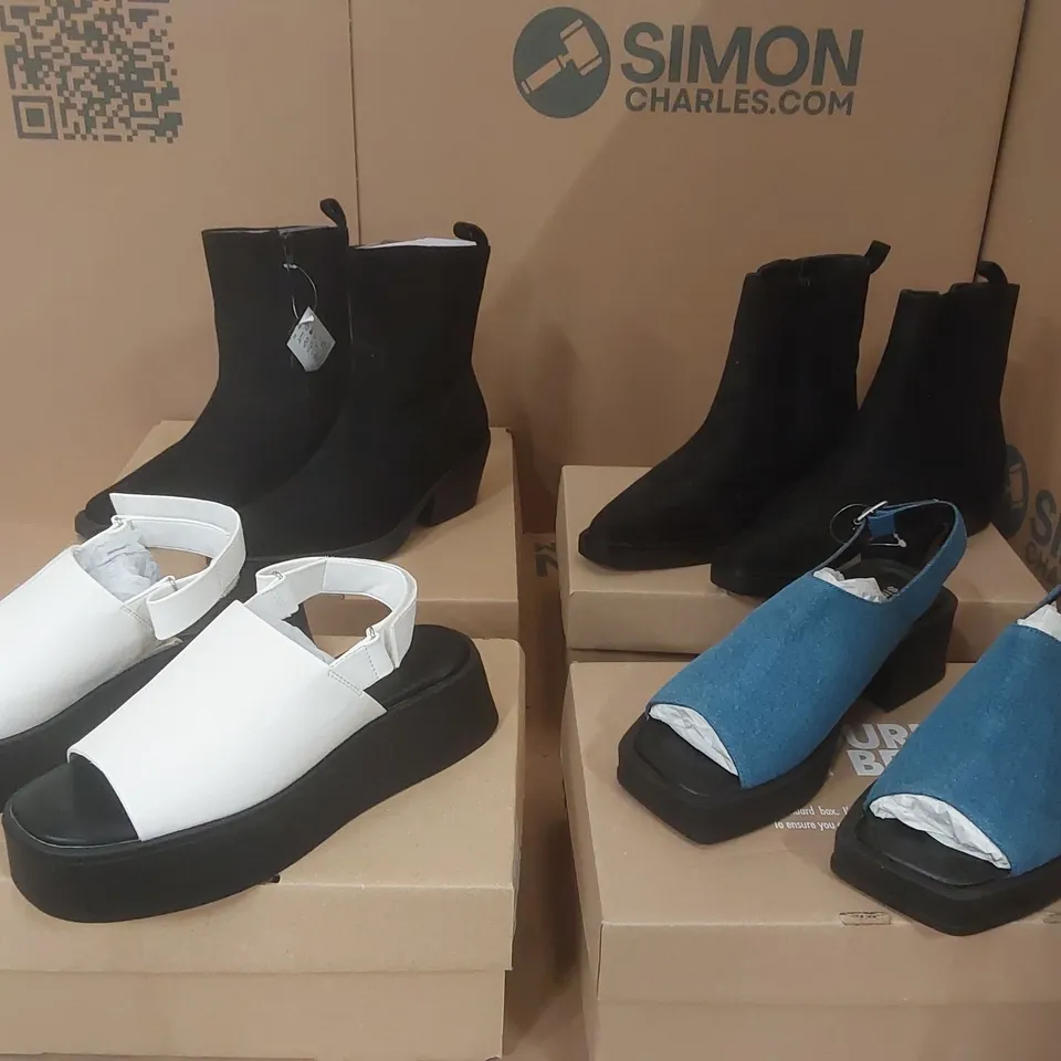 PALLET CONTAINING APPROXIMATELY 80x BRAND NEW ASSORTED DESIGNER SHOES INCLUDING: JD WILLIAMS BOOTS, SIMPLY BE SANDALS, SIMPLY BE HIGH HEELS ECT