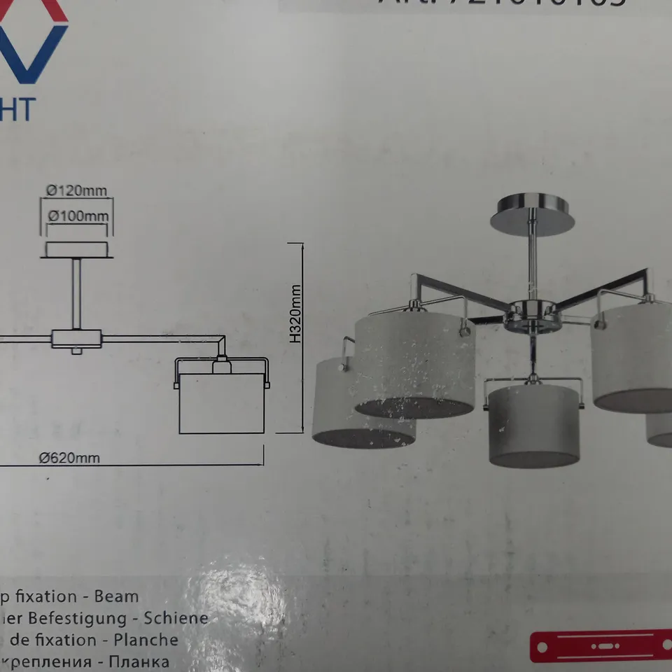 BOXED MW-LIGHT MEGAPOLIS 5 LIGHT CEILING LIGHT