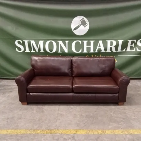 BAILEY 4 SEATER LEATHER SOFA - CHOCOLATE