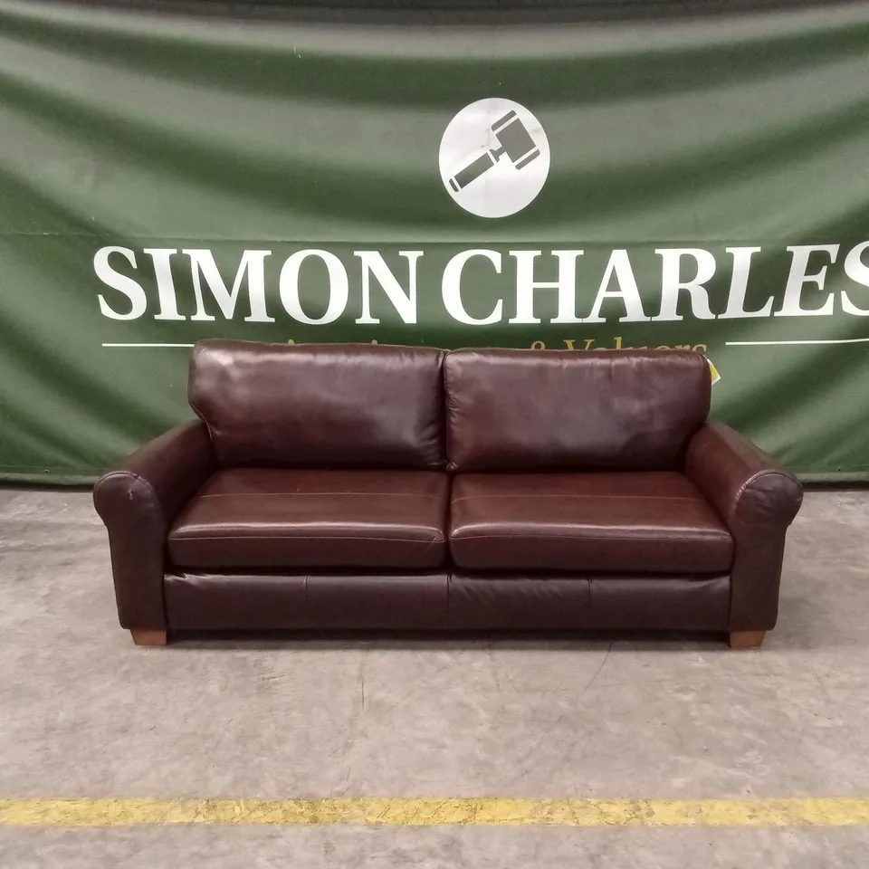 BAILEY 4 SEATER LEATHER SOFA - CHOCOLATE RRP £849