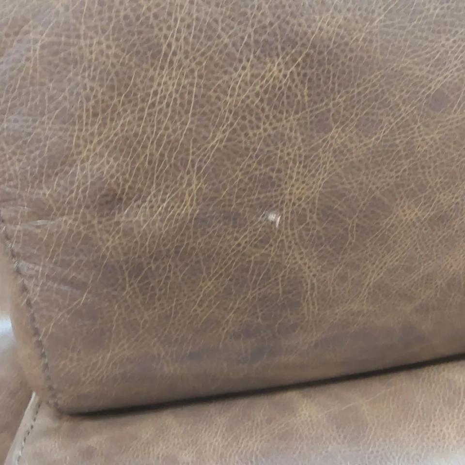 QUALITY DESIGNER ITALIAN MADE RICCARDO 2 SEATER LEATHER SOFA - BRANDY