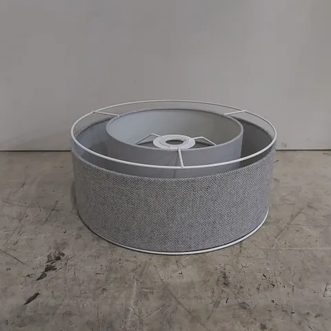 BOXED 20CM H X 30CM W LINEN DRUM PENDANT LAMPSHADE GREY (1 BOX)