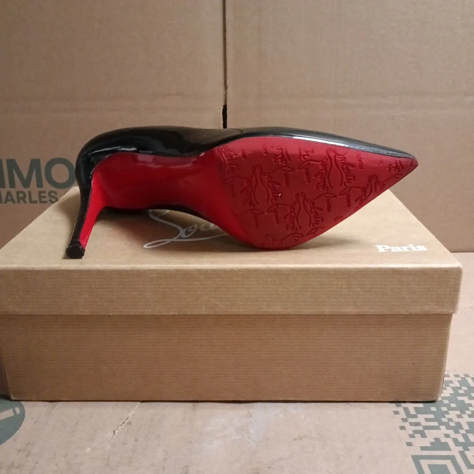 CHRISTIAN LOUBOUTIN PIGALLE 100 PATENT CALF BLACK HIGH HEELS, UK 6.5 (EU 39.5)
