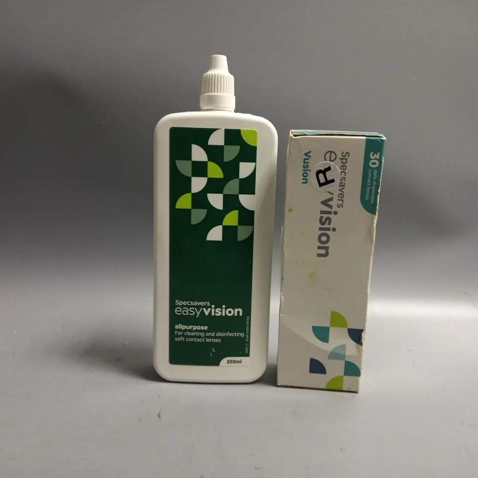APPROXIMATELY 20 SPECSAVERS EASY VISION PRODUCTS TO INCLUDE CONTACT LENS SOLUTION AND 30PCS CONTACT LENS 