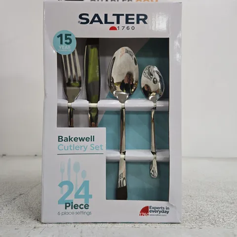 SALTER BAKEWELL CUTLERY SET 24 PIECE, 6 PLACE SETTINGS, BOXED