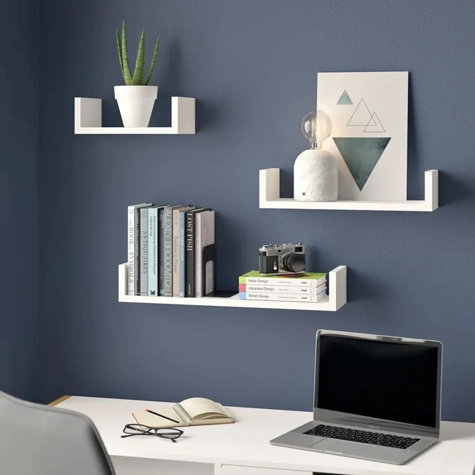 U SHAPED 3 PIECE FLOATING SHELF SET 