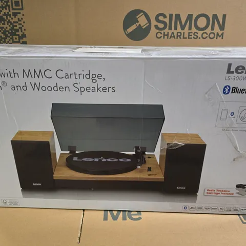 BOXED LENCO TURNTABLE WITH BLUETOOTH AND SPEAKERS - LS-300WD V2