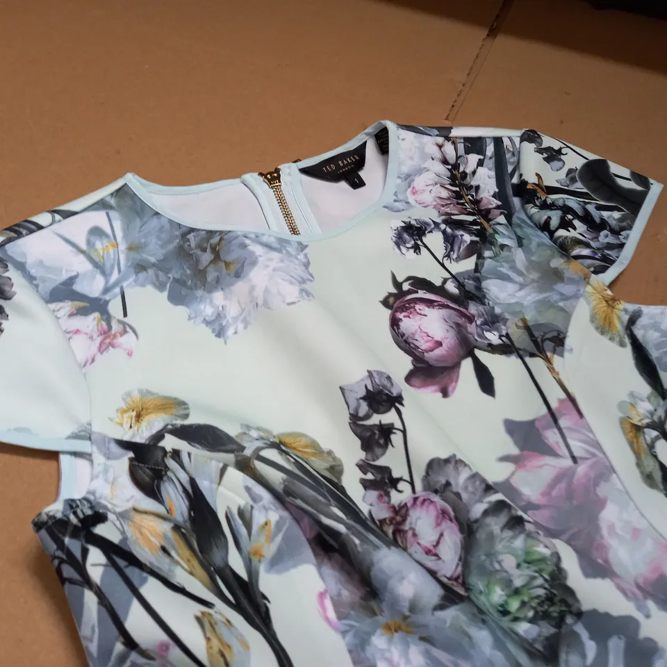TED BAKER GREEN FLORAL DRESS - 1