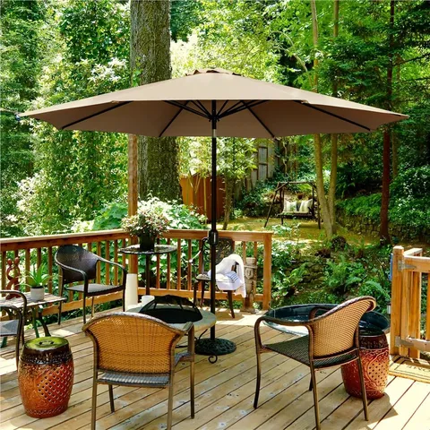 BOXED 324CM TILT MARKET PARASOL - TAN (1 BOX)