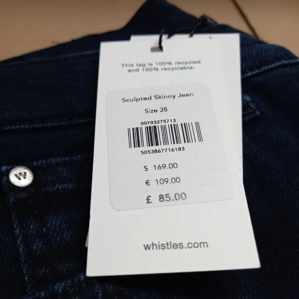 WHISTLES SCULPTED SKINNY JEANS SIZE 28