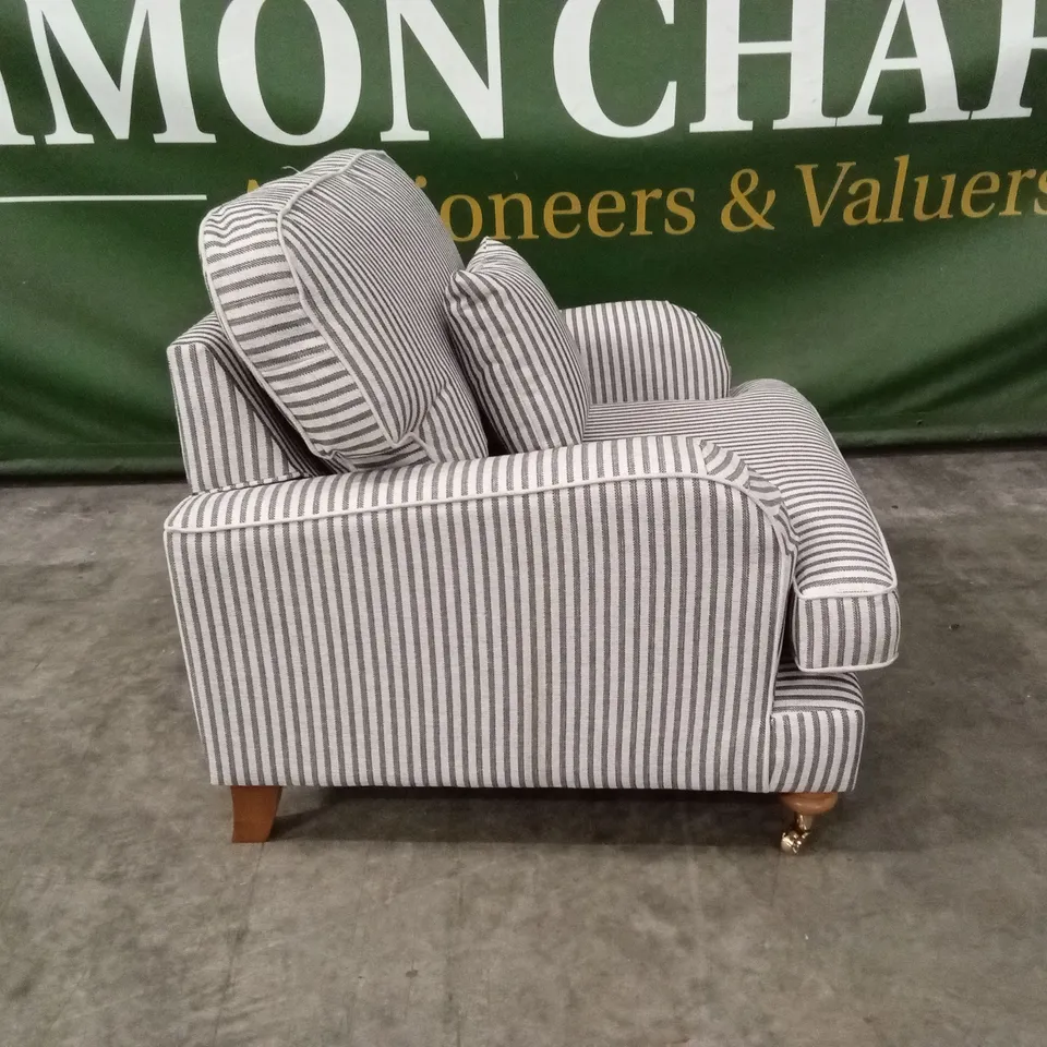 BAY STRIPE FABRIC ARMCHAIR RRP £749