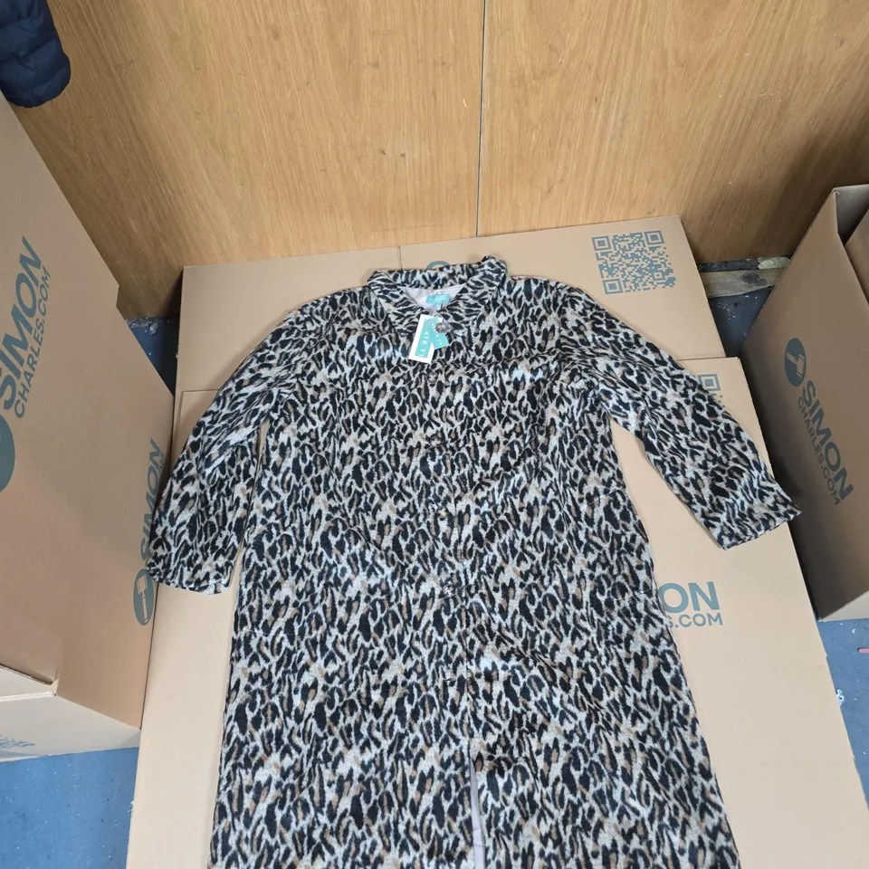 LA MAREY LEOPARD PRINT FAUX FUR COAT – UK 20 (XXL)