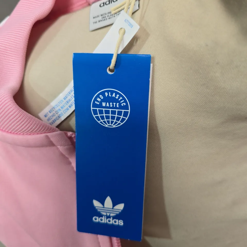 ADIDAS PINK ZIP-FRONT TRACK JACKET WITH TREFOIL LOGO-SIZE S