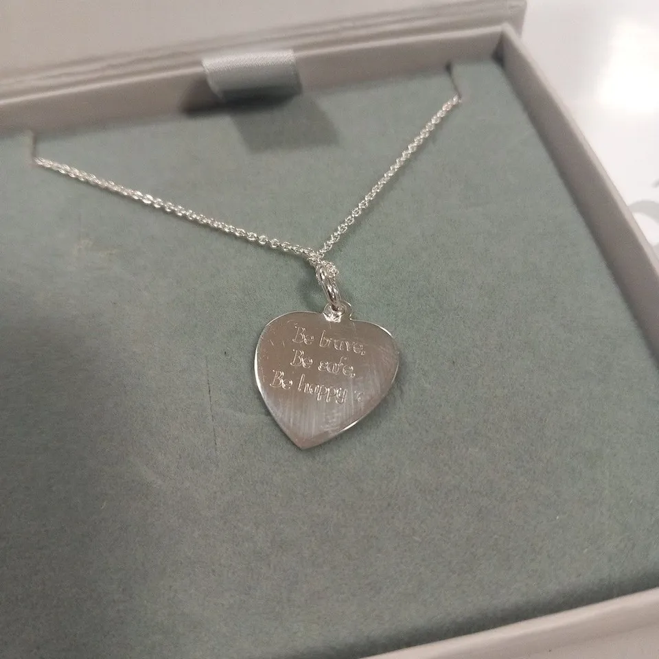 BOXED HURLEY BURLEY NECKLACE INSCRIBED 'BE BRAVE, BE SAFE, BE HAPPY'