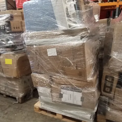 PALLET OF ASSORTED E-COMMERCE GOODS AND PRODUCTS TO INCLUDE; 6FT OUTDOOR FOLDING TABLES, GARDEN CART, SUITCASES/CABIN BAGS, AIR FRYER, DOG CAGE ETC
