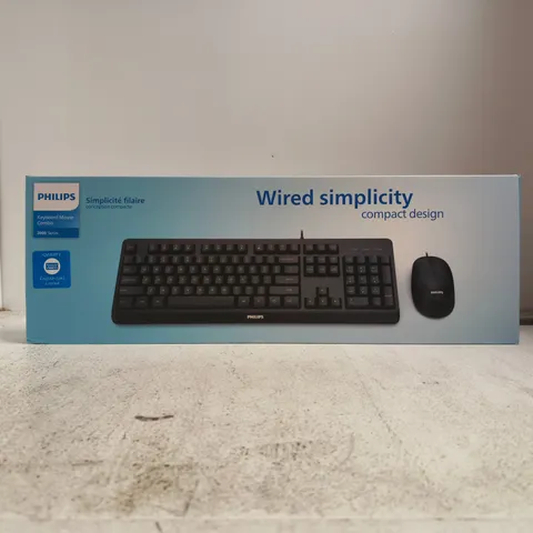BOXED PHILIPS 2000 SERIES QWERTY KEYBOARD & MOUSE COMBO