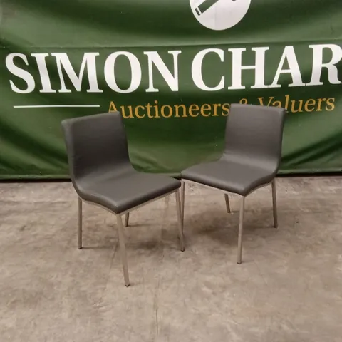 SET OF 2 QUALITY DESIGNER AUDREY DINING CHAIRS, PU LEATHER