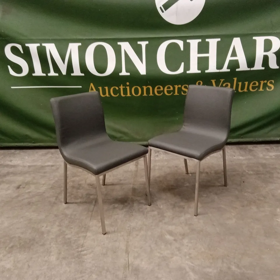 SET OF 2 QUALITY DESIGNER AUDREY DINING CHAIRS, PU LEATHER