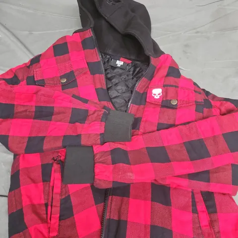 BOB HEAD RED & BLACK CHECK PUFFER JACKET – MEN'S, SIZE M