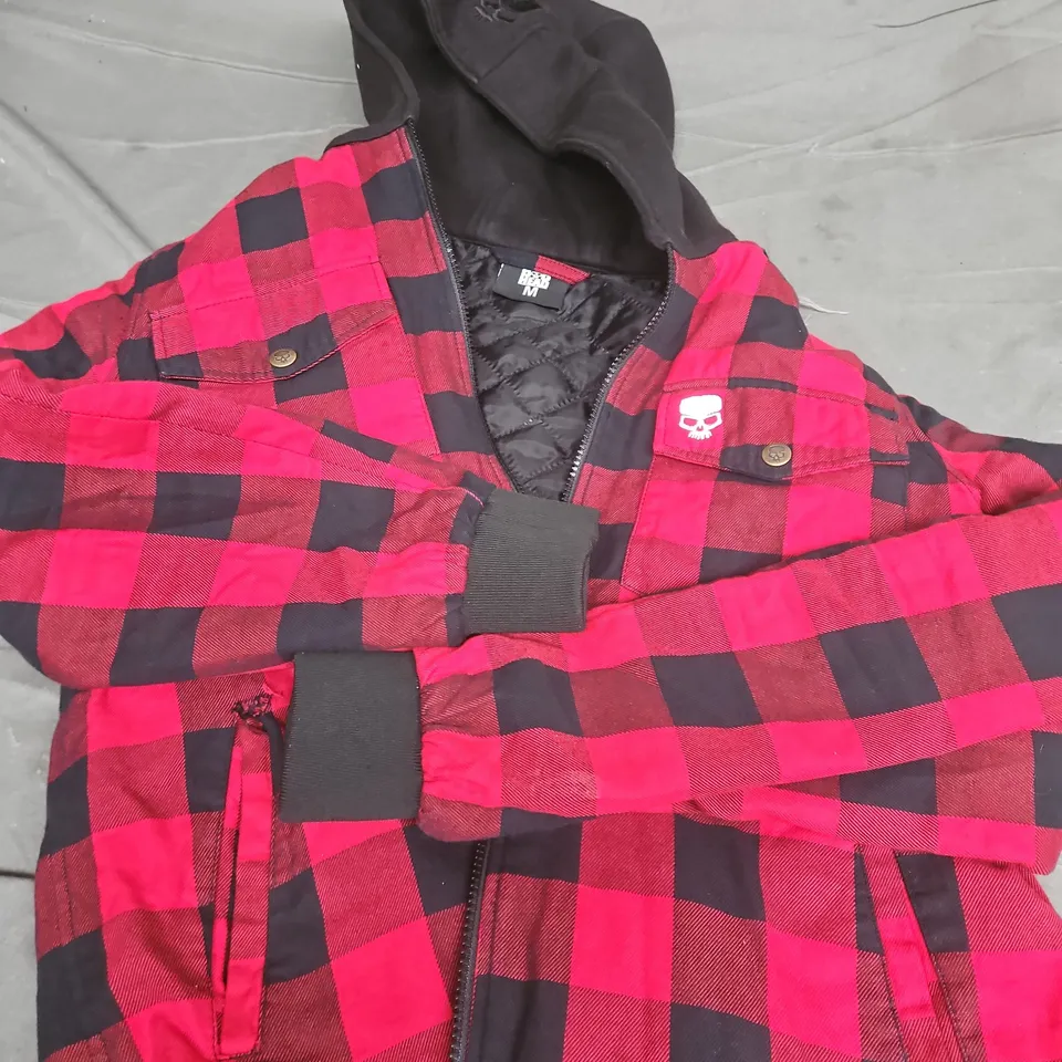 BOB HEAD RED & BLACK CHECK PUFFER JACKET – MEN'S, SIZE M