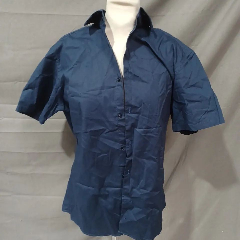 REISS SLIM FIT BLUE SS SHIRT - L