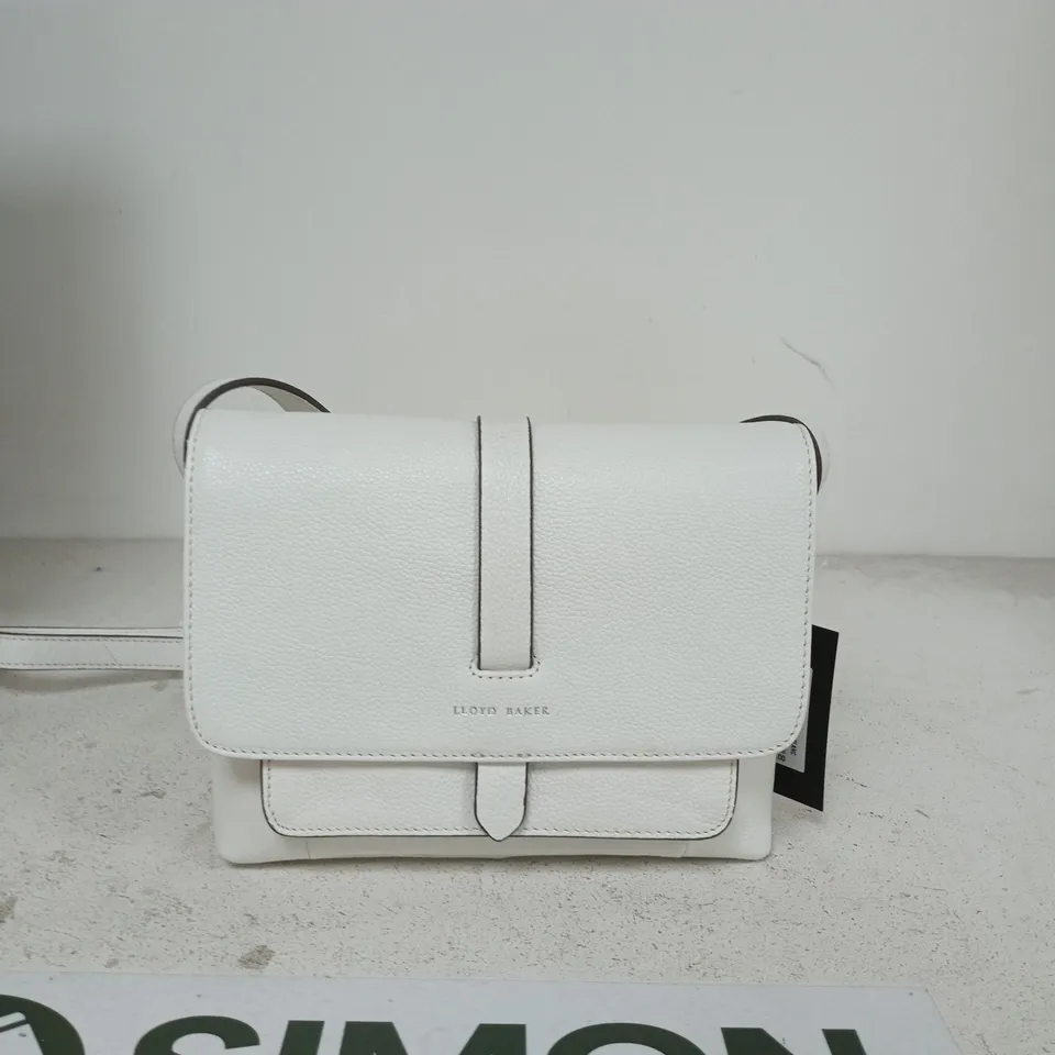 LLOYD BAKER WHITE LEATHER HANDBAG – LB7008X BLANC DE BLANC (EVELYN)