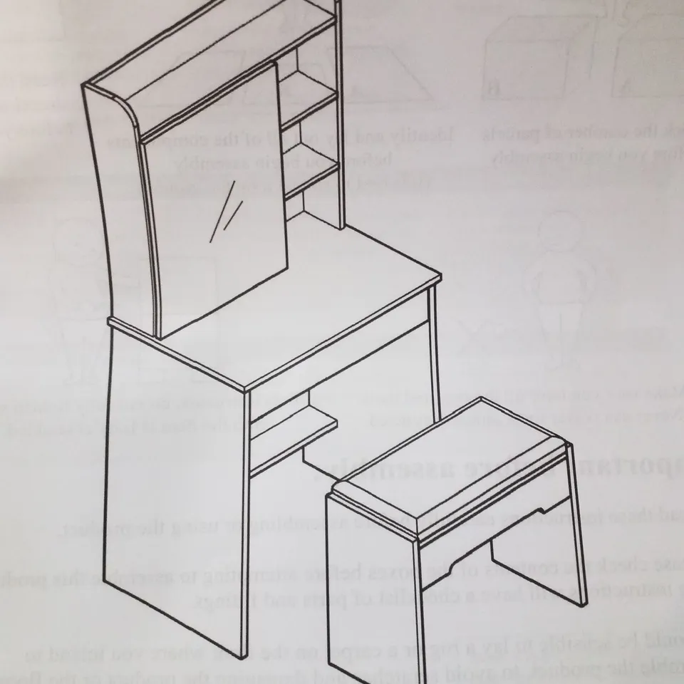 BOXED DRESSING TABLE WITH MIRROR 