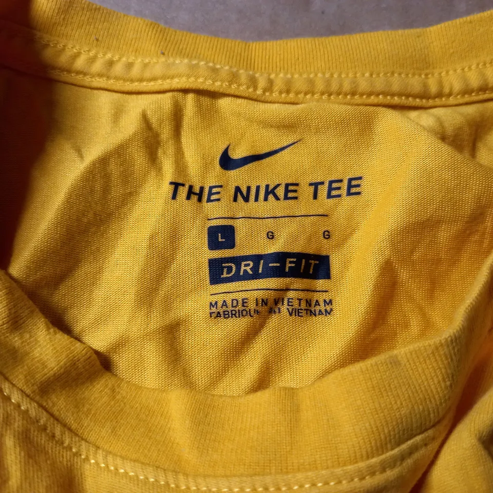 NIKE DRI-FIT `THE TEE` YELLOW TSHIRT - SIZE L