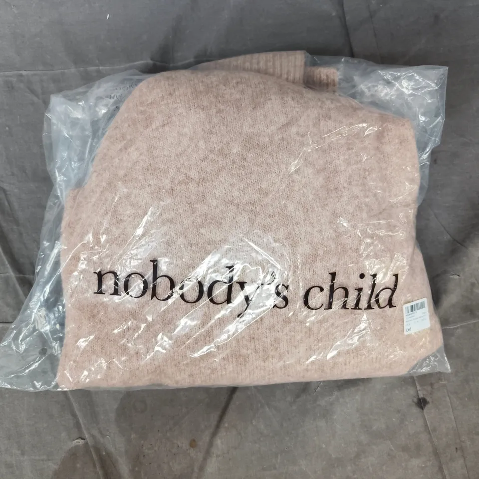 BAGGED NOBODY'S CHILD RELAXED FIT ROLL NECK JUMPER IN BEIGE SIZE MEDIUM