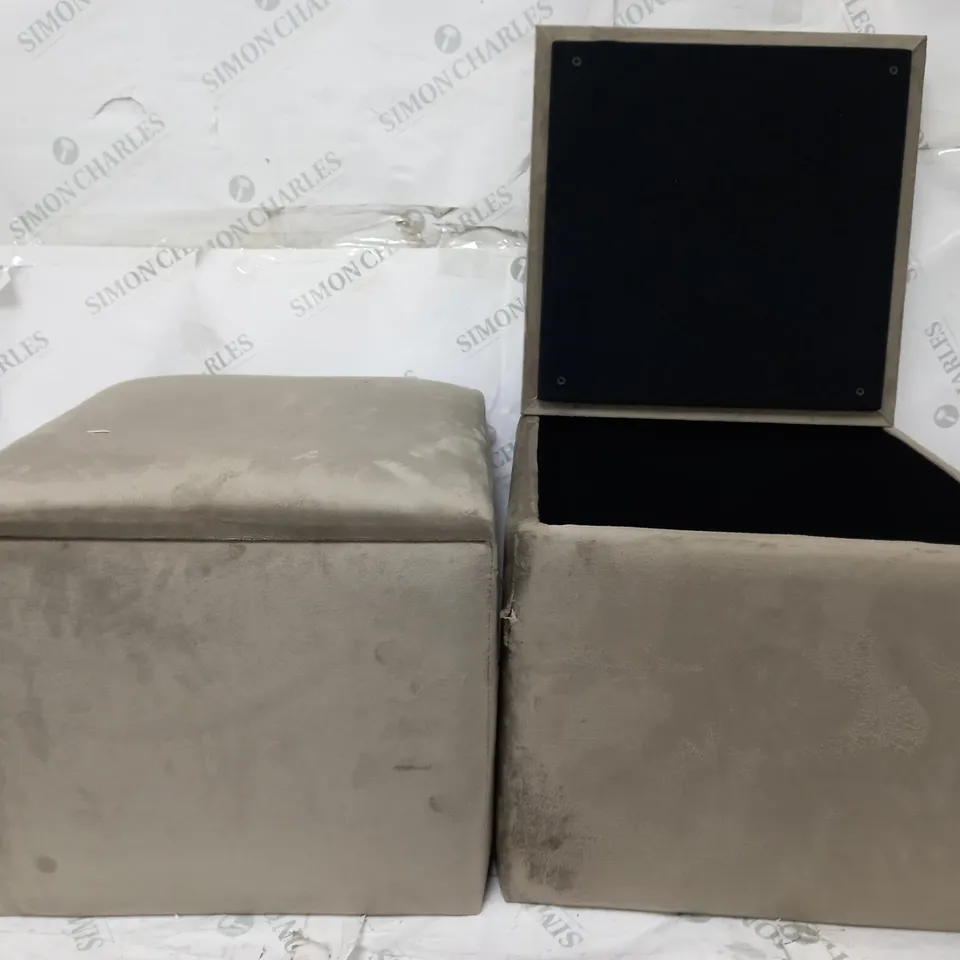 ALISON CORK VELVET RUSSIAN DOLL STORAGE OTTOMAN, SILVER MINK [COLLECTION ONLY]