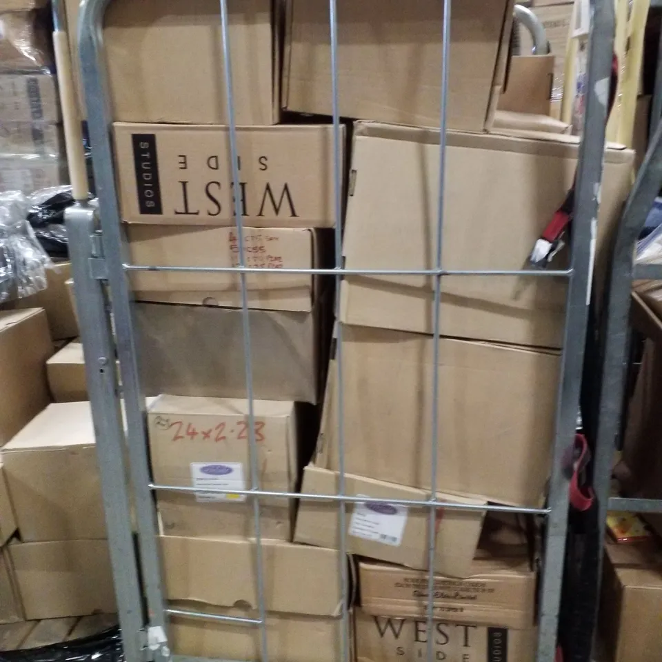 CAGE CONTAINING LARGE QUANTITY OF ASSORTED GREETINGS CARDS