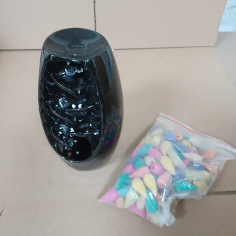 CERAMIC BACKFLOW INCENSE HOLDER WITH CONES