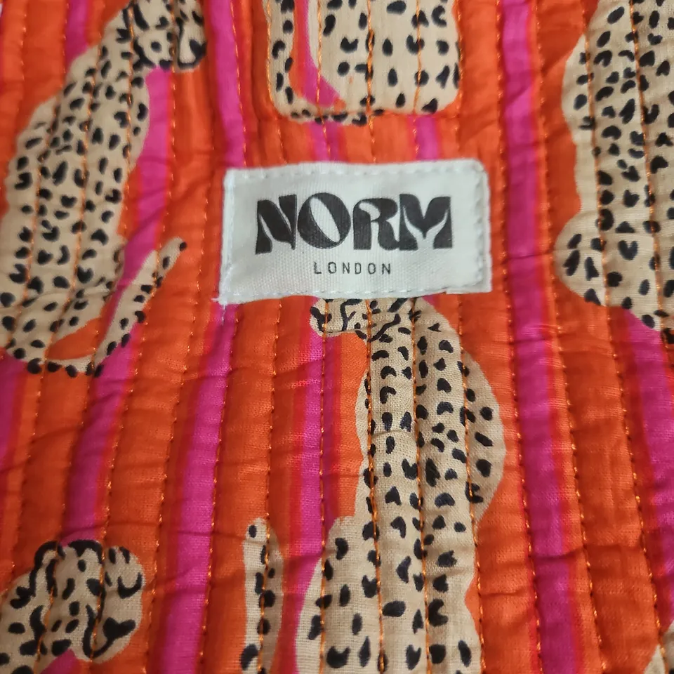 NORM LONDON QUILTED ANIMAL PRINT TOTE BAG 