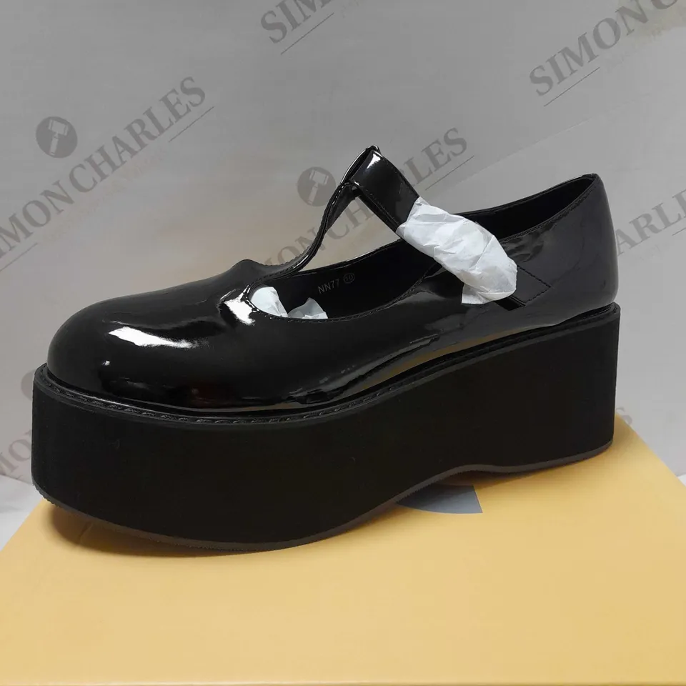 KOI MORENO BLACK PATENT MARY JANES SHOES - SIZE 10