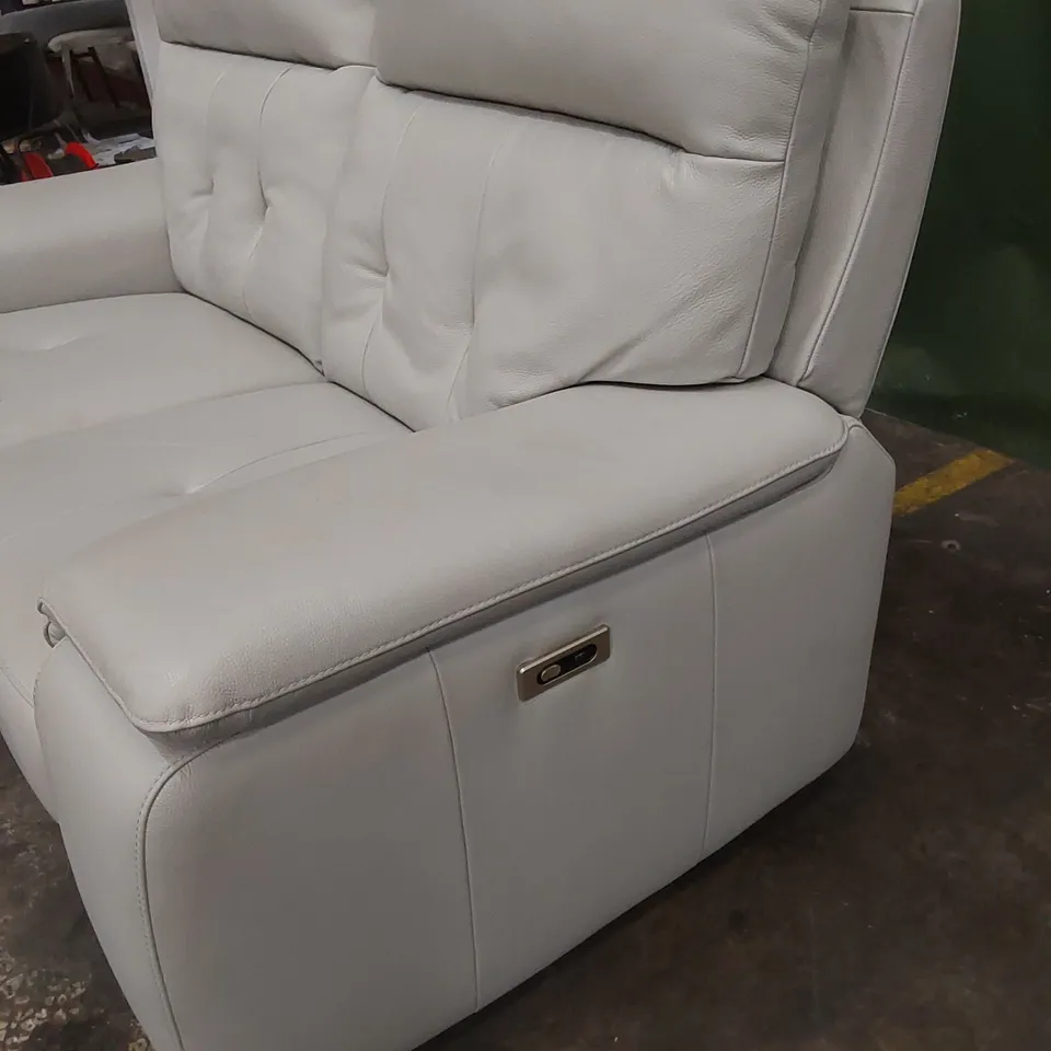 QUALITY DESIGNER ITALIAN MADE ERBA ELECTRIC RECLINING LEATHER UPHOLSTERED 2 SEATER LOVESEAT SOFA