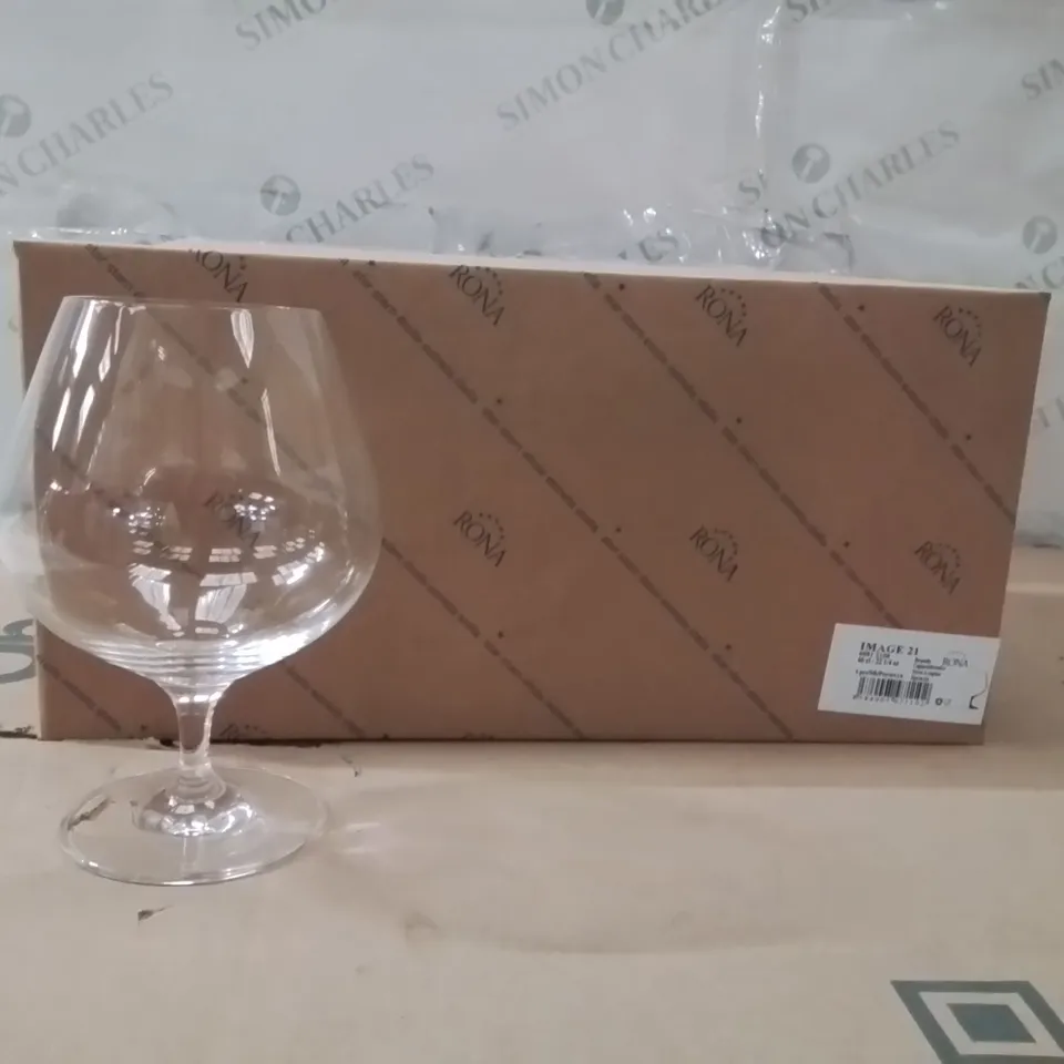 BOXED RONA GOBLET GLASSES APPROXIMATELY 6 66CL