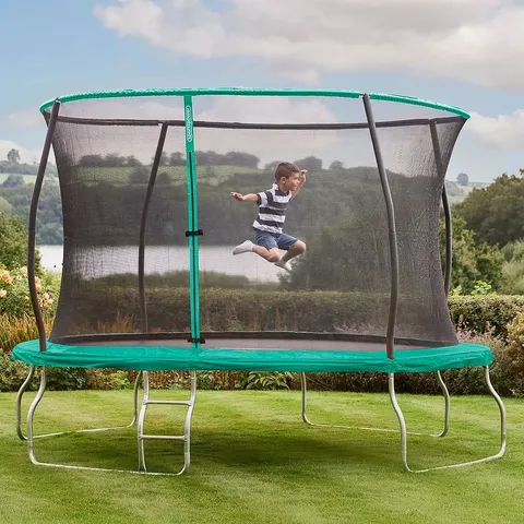 BOXED SPORTSPOWER 12FT TRAMPOLINE WITH EASI-STORE FOLDING ENCLOSURE & LADDER (1 BOX)