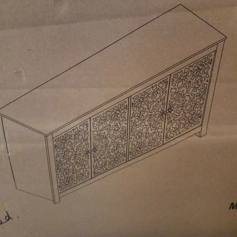 BOXED 4 DOOR WIDE SIDEBOARD - OSLO OAK